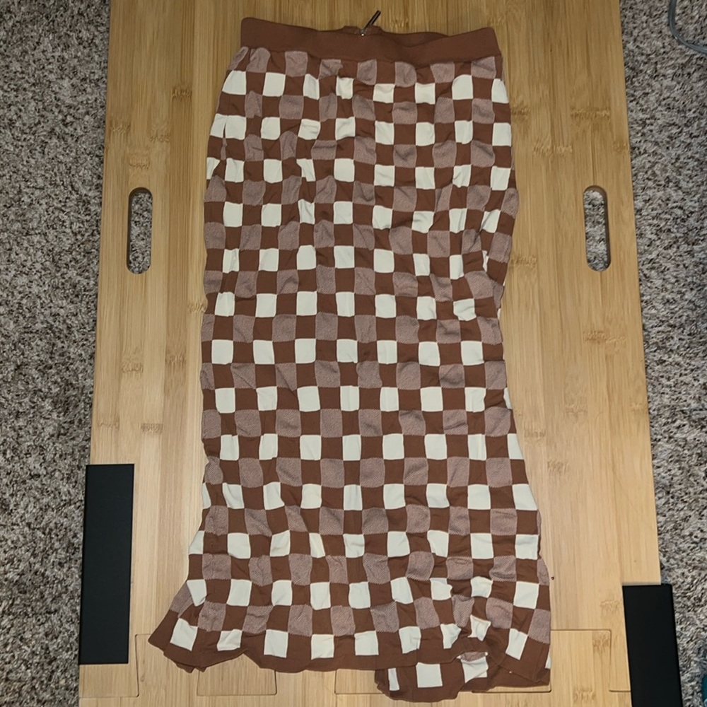 Checkerboard Midi Skirt